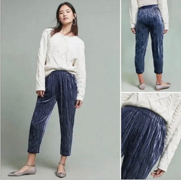 NWT Anthropologie velvet pull on pants size XS - Picture 2 of 3